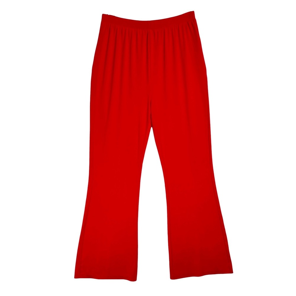 NWT New York & Company Jersey Knit High Rise Wide Flare Pants Size L Pull On